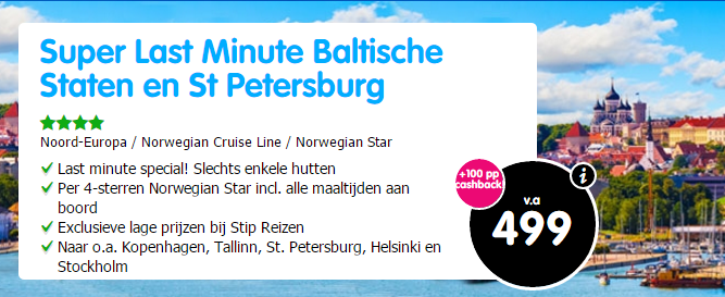 Prijs cruise Baltische Staten - printscreen gemaakt op 9 juni om 11:25 uur